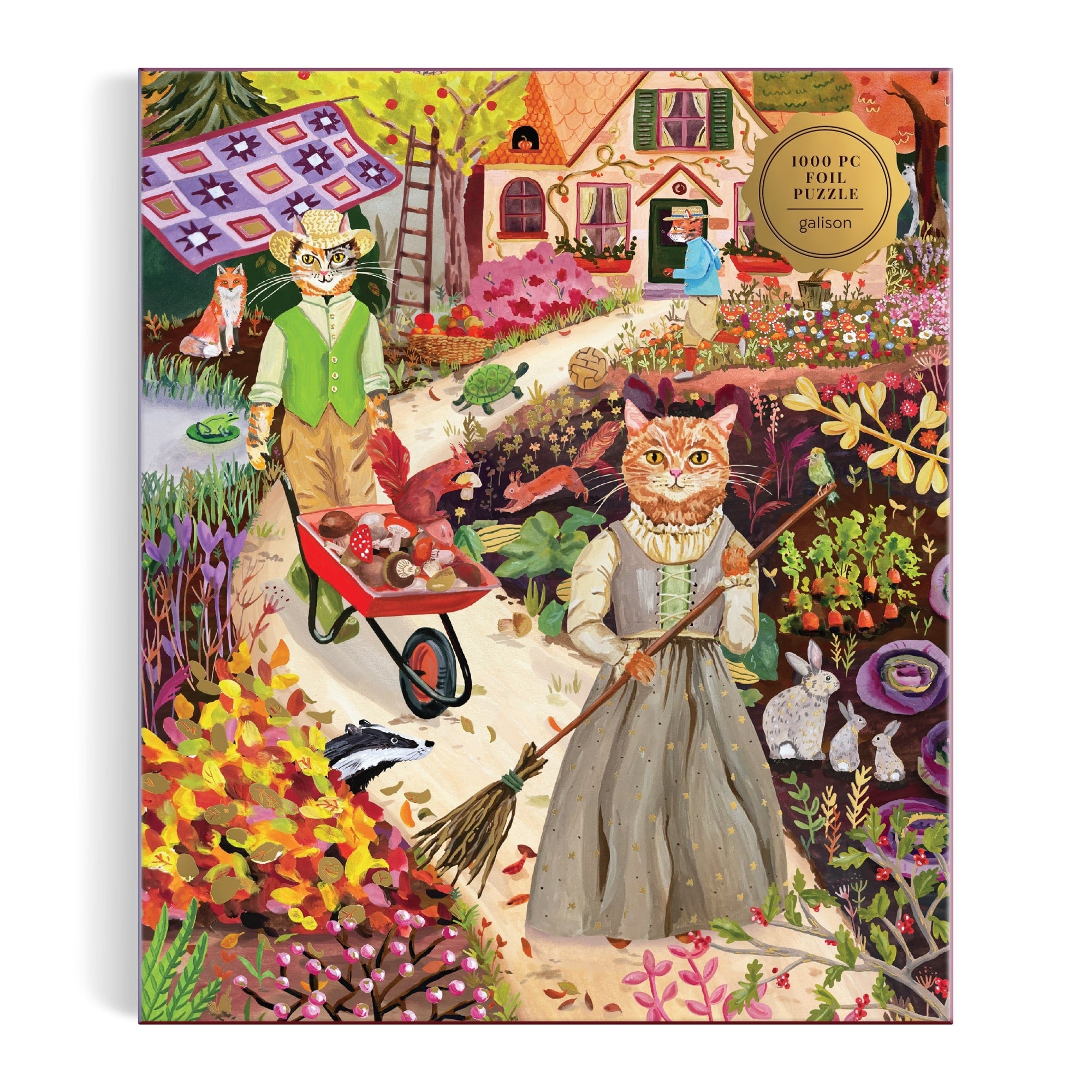 galison-cottage-cats-puzzle-1000-teile-folie-katzen image 2