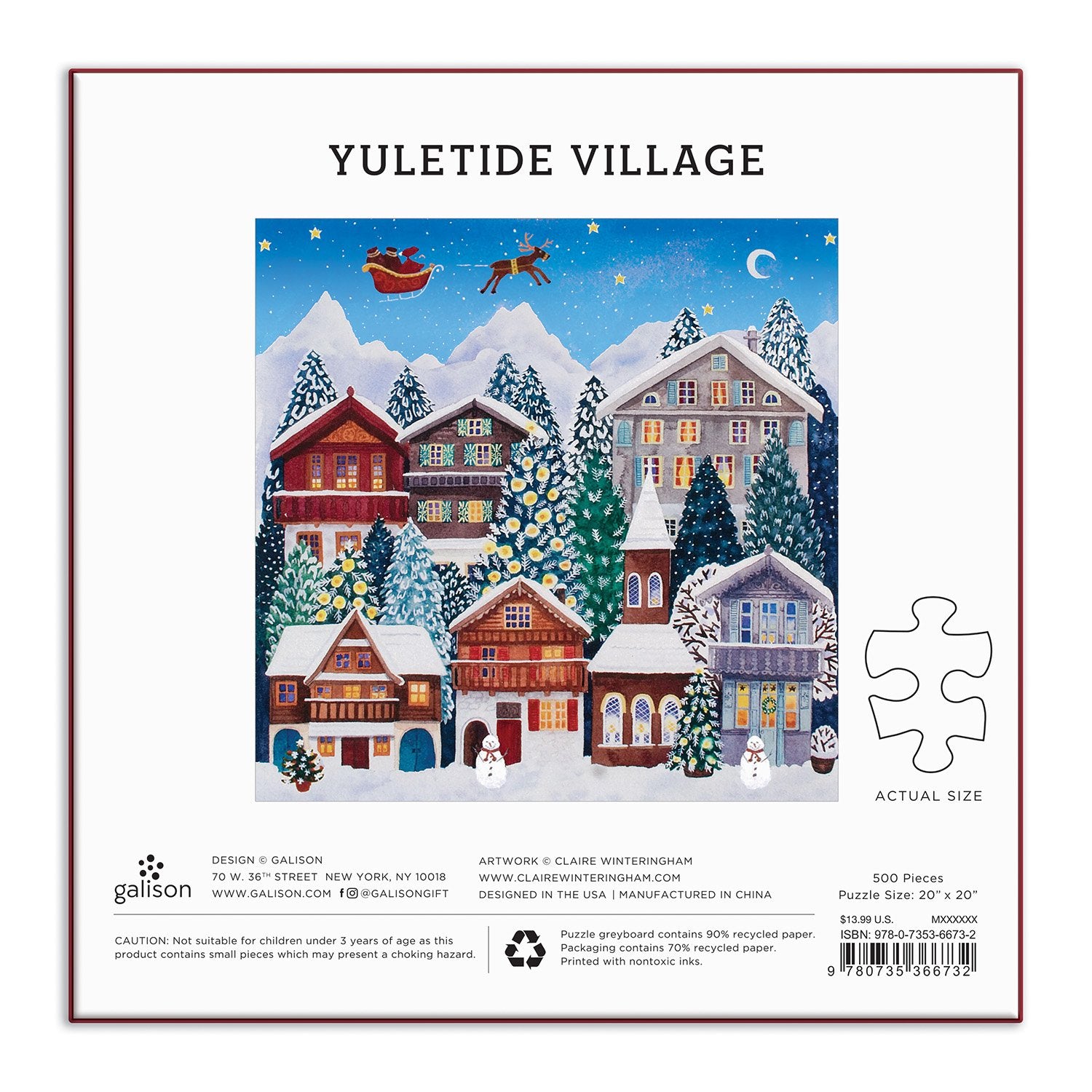 galison-yuletide-village-500-teile-puzzle-weihnachtsdorf image 4