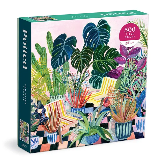 galison-potted-500-teile-puzzle-pflanzenmotiv-quadratisch image 1