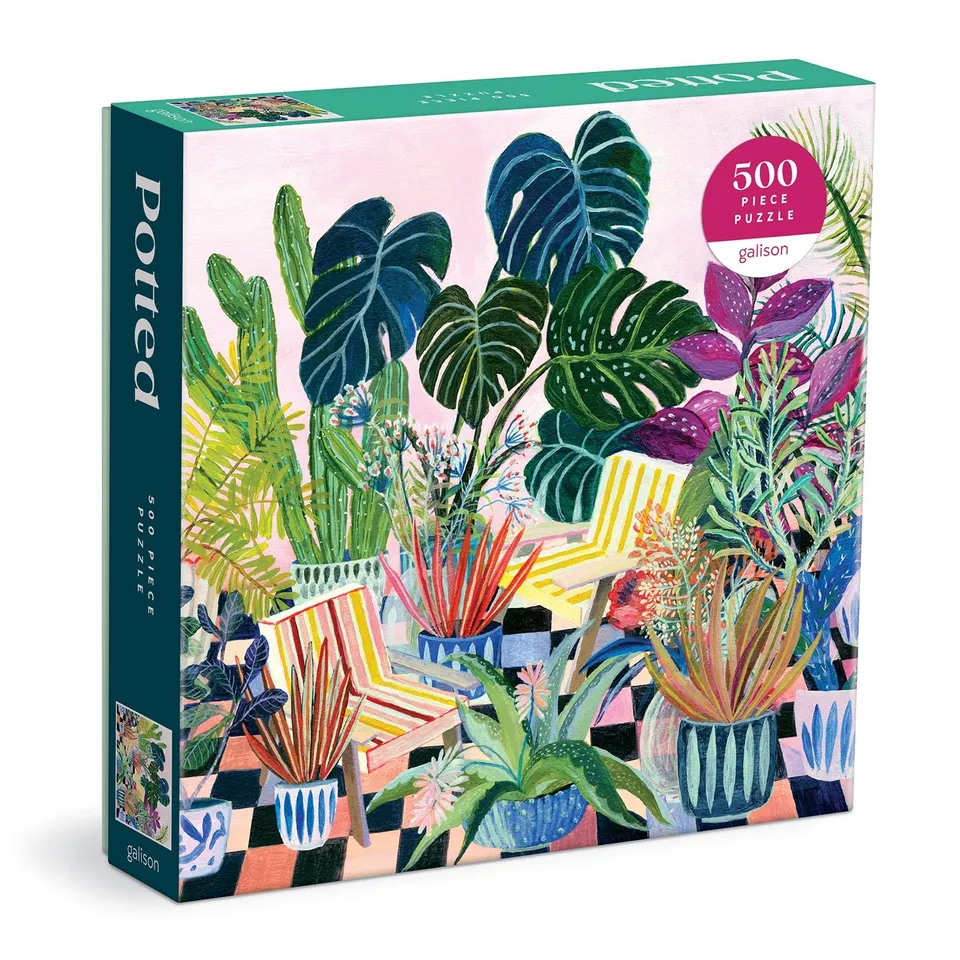 galison-potted-500-teile-puzzle-pflanzenmotiv-quadratisch image 1
