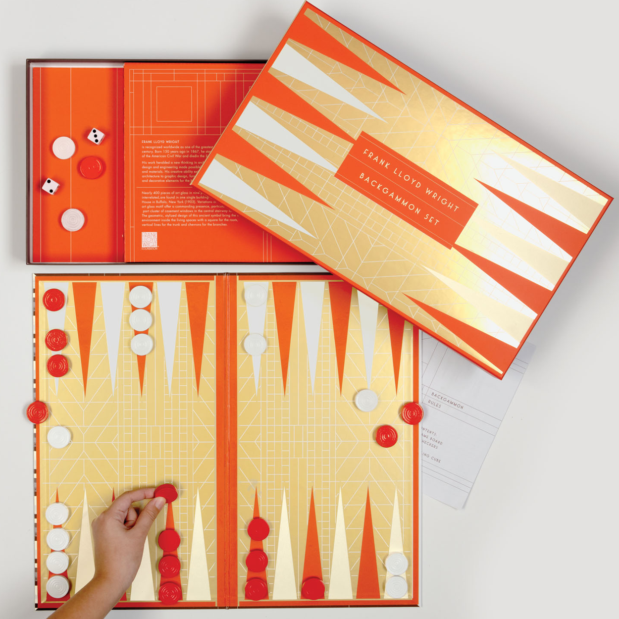 galison-frank-lloyd-wright-backgammon-set-holz-brettspiel image 2