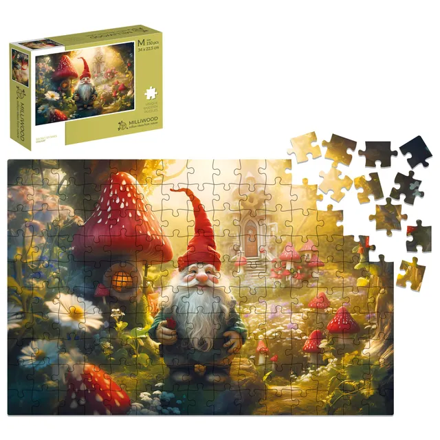 milliwood-secret-stories-dwarf-holzpuzzle-150-teile-zwerg image 1