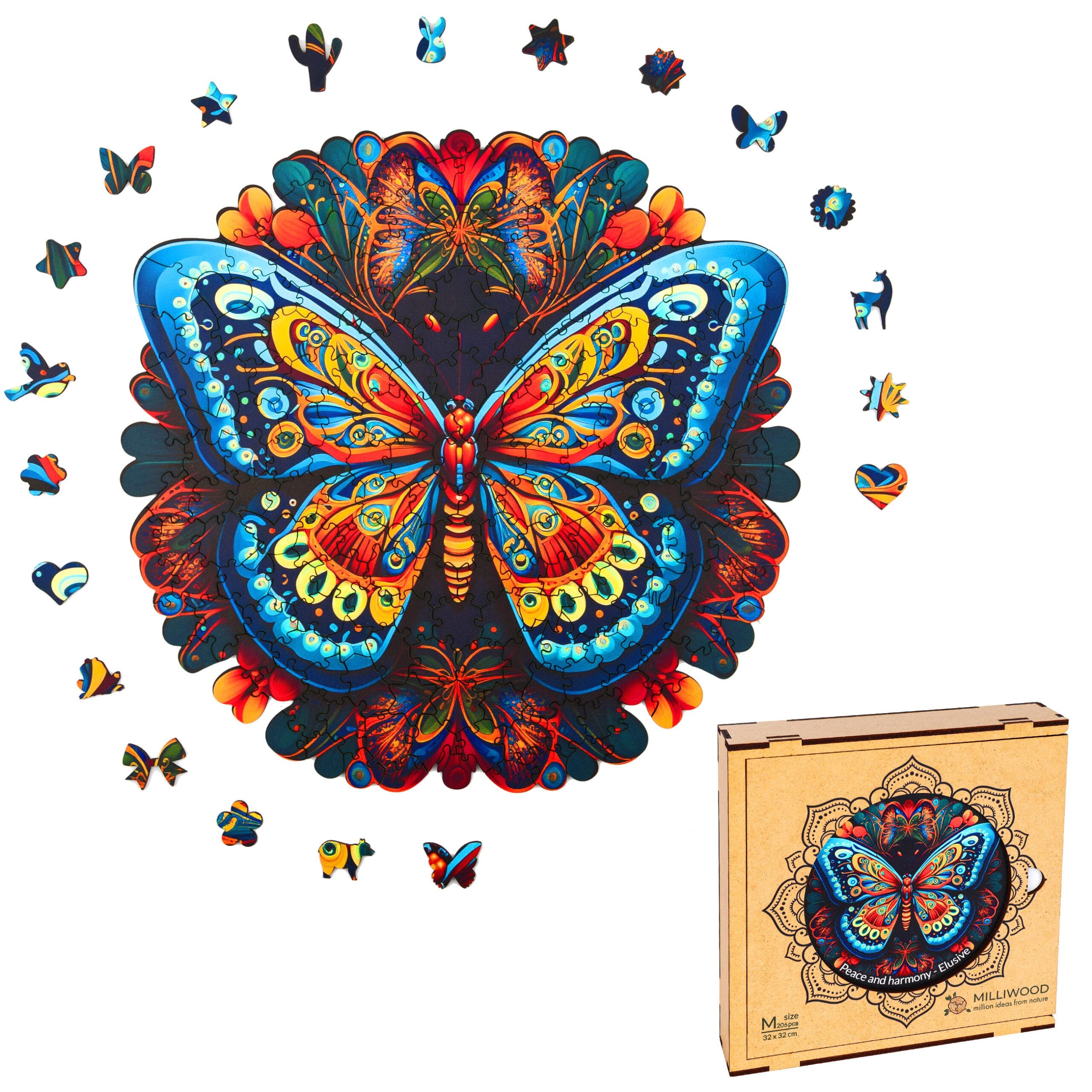 milliwood-peace-and-harmony-motyl-holzpuzzle-206-teile-mandala image 5