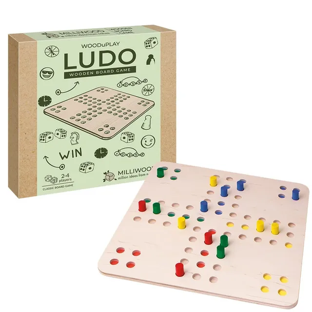 milliwood-wooduplay-ludo-holzspiel-brettspiel-2-4-spieler-familie image 1