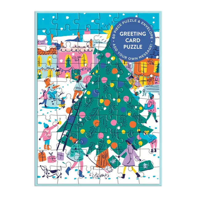 galison-merry-bright-gru-karten-puzzle-60-teile-weihnachten image 1