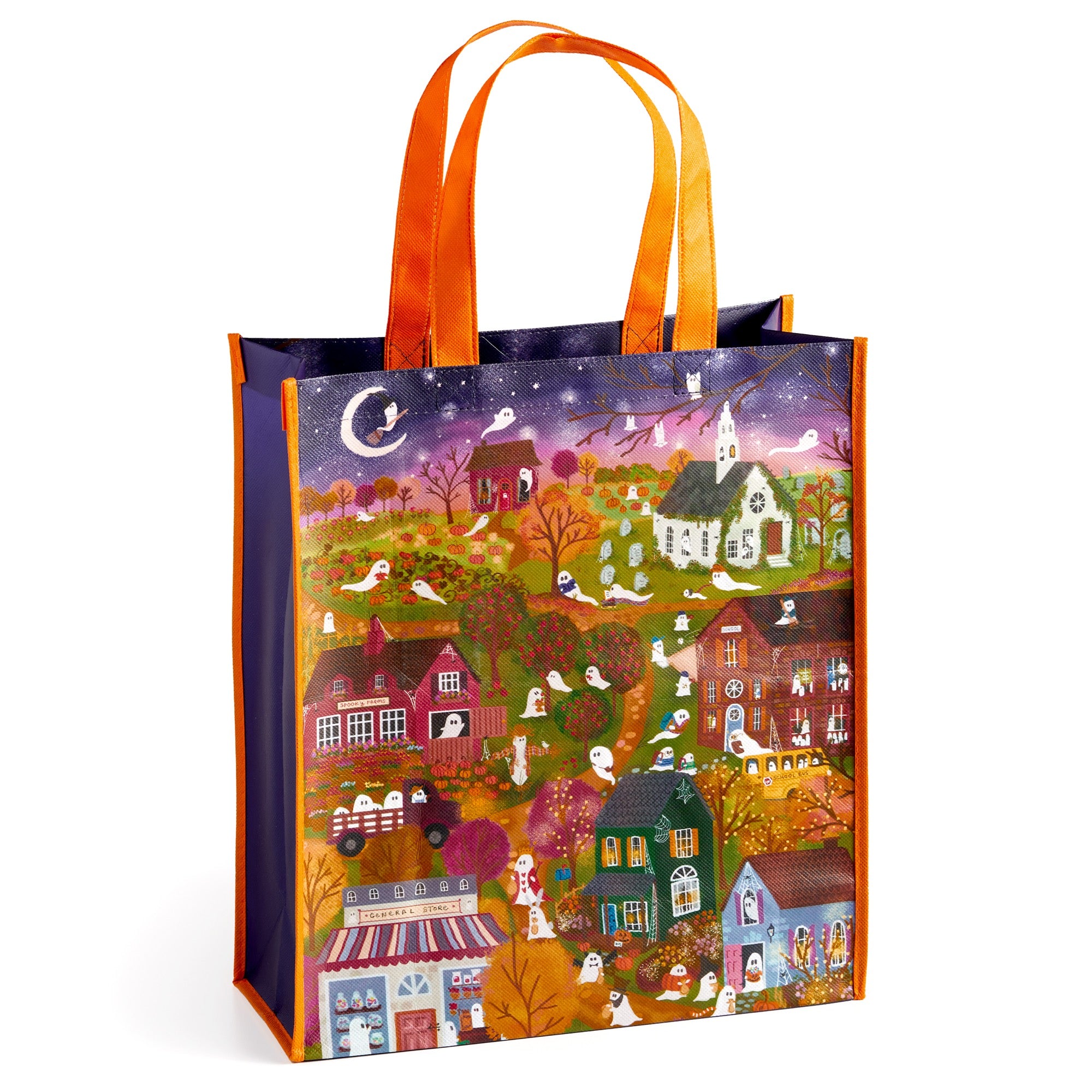galison-joy-laforme-spooky-village-einkaufstasche-halloween image 2