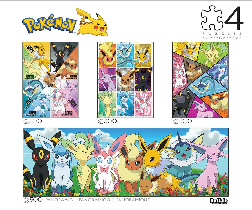 buffalo-games-pok-mon-eevee-4er-puzzle-set-300-500-teile image 1
