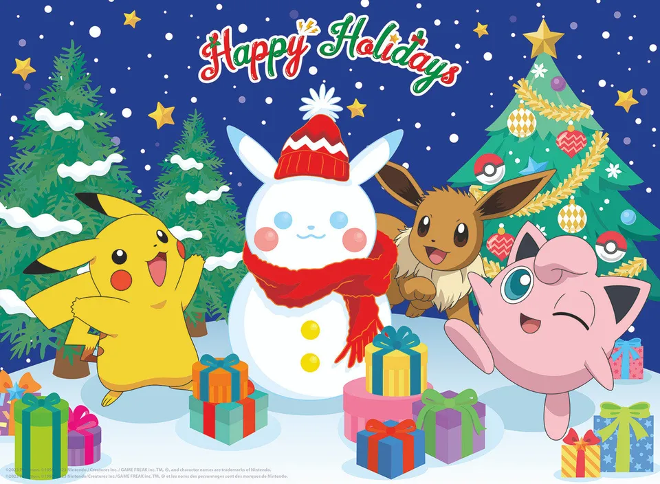 buffalo-games-pokemon-pikachu-snowman-puzzle-100-teile-winter image 1