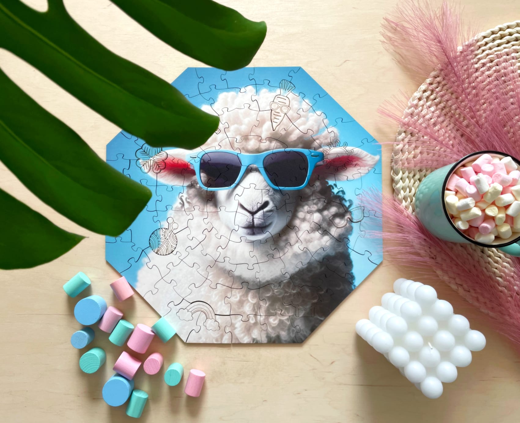 milliwood-funnymals-sheep-in-blue-holzpuzzle-90-teile-schaf image 2