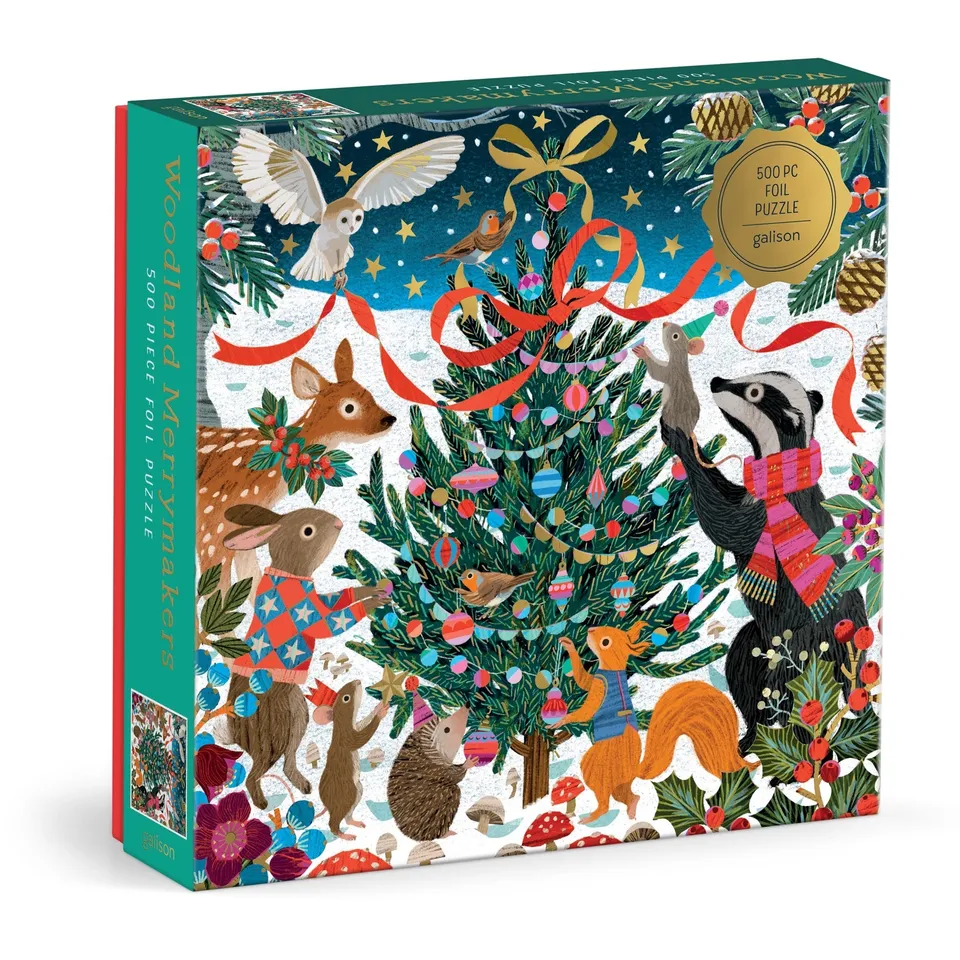galison-woodland-merrymakers-folienpuzzle-500-teile image 1