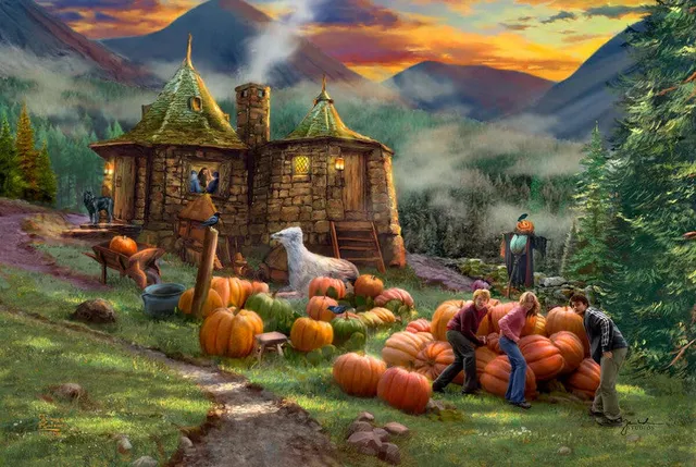 buffalo-games-kinkade-hagrids-hut-1000-teile-puzzle-fantasy image 1