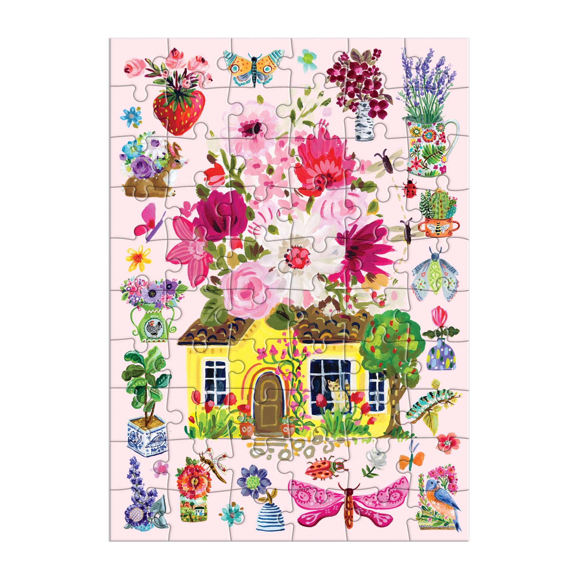 galison-buzzy-bouquets-gru-karten-puzzle-60-teile-blumen image 2