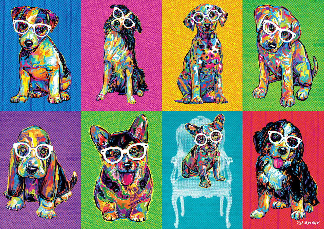 buffalo-games-bonjour-colorblock-dogs-puzzle-500-teile-hunde image 2