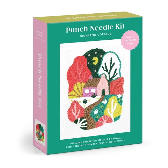 galison-highland-cottage-punch-needle-kit-stickset-wolle image 1