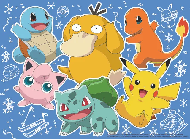 buffalo-games-pokemon-kanto-holiday-100-teile-kinderpuzzle-winter image 1