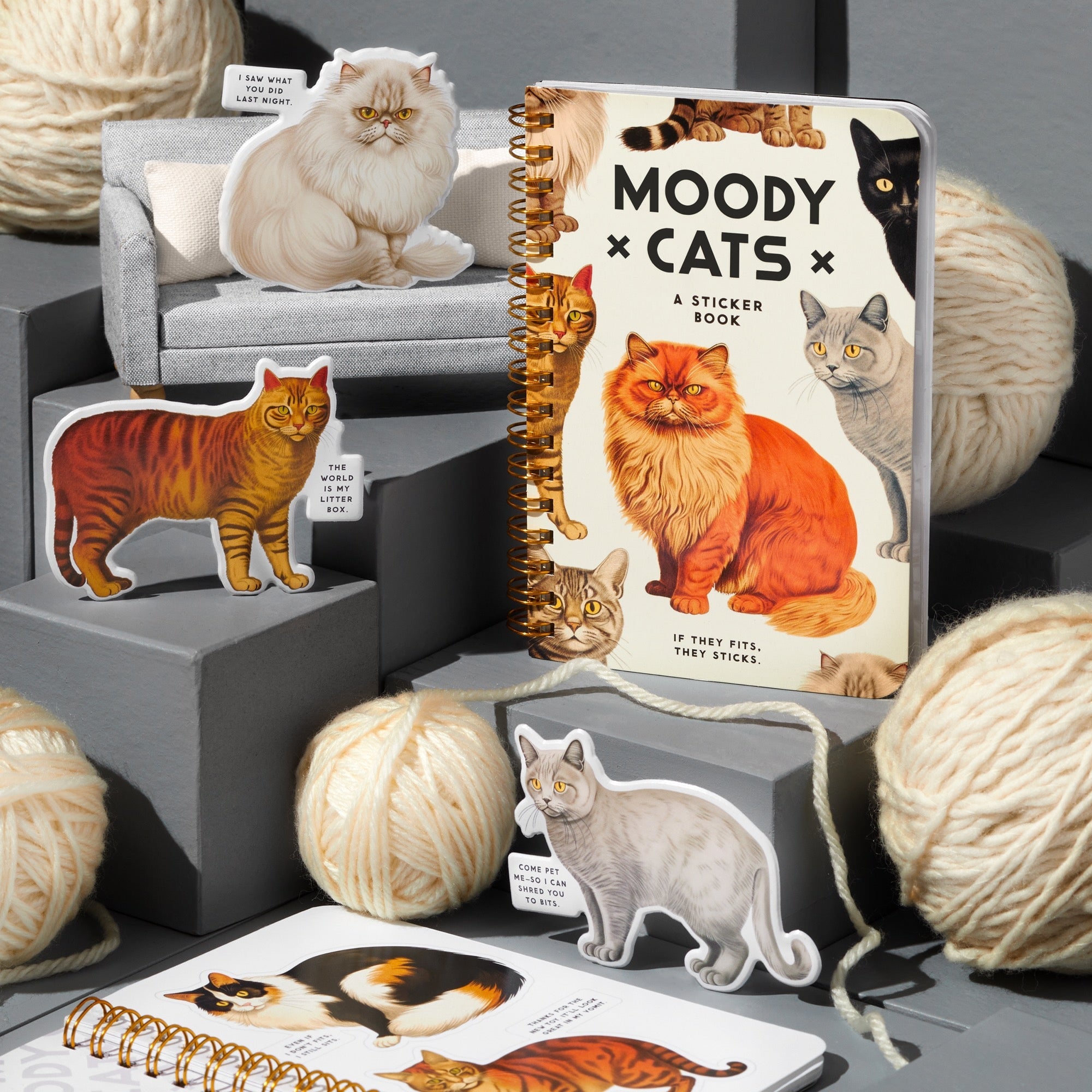 galison-moody-cats-stickerbuch-katzen-18-seiten image 3