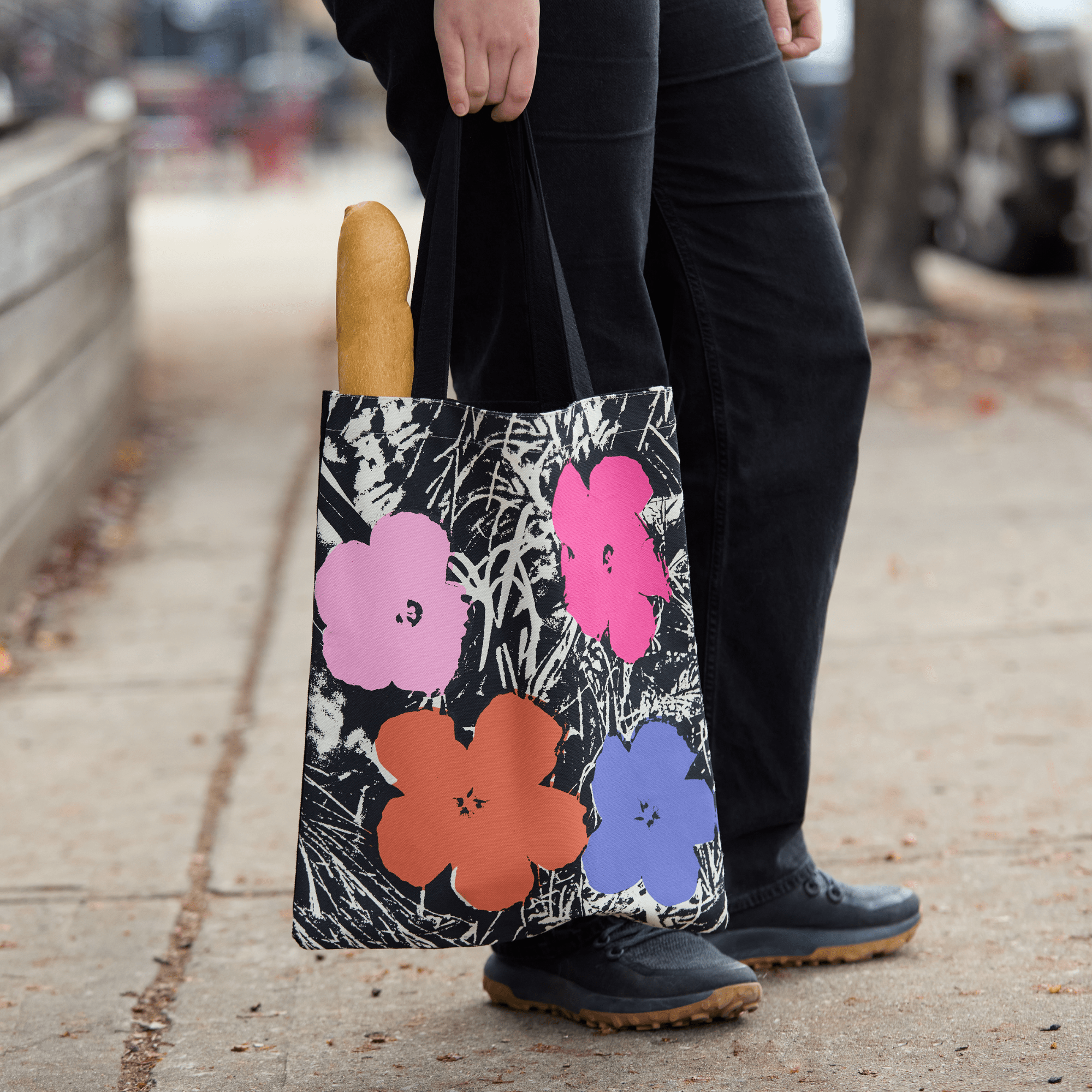 galison-warhol-flowers-canvas-tote-bag-stofftasche-blumen image 5