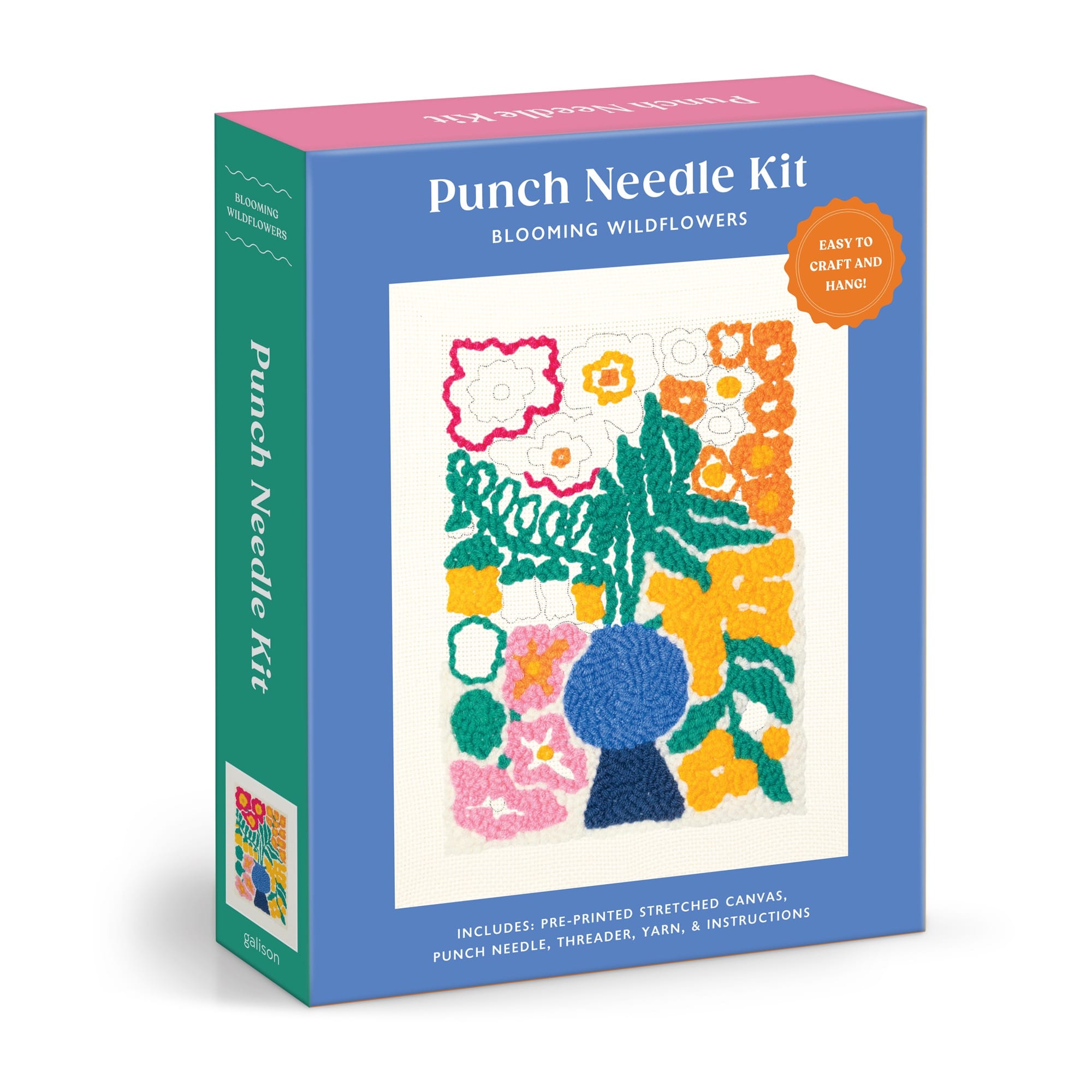 galison-blooming-wildflowers-punch-needle-set-blumen image 1