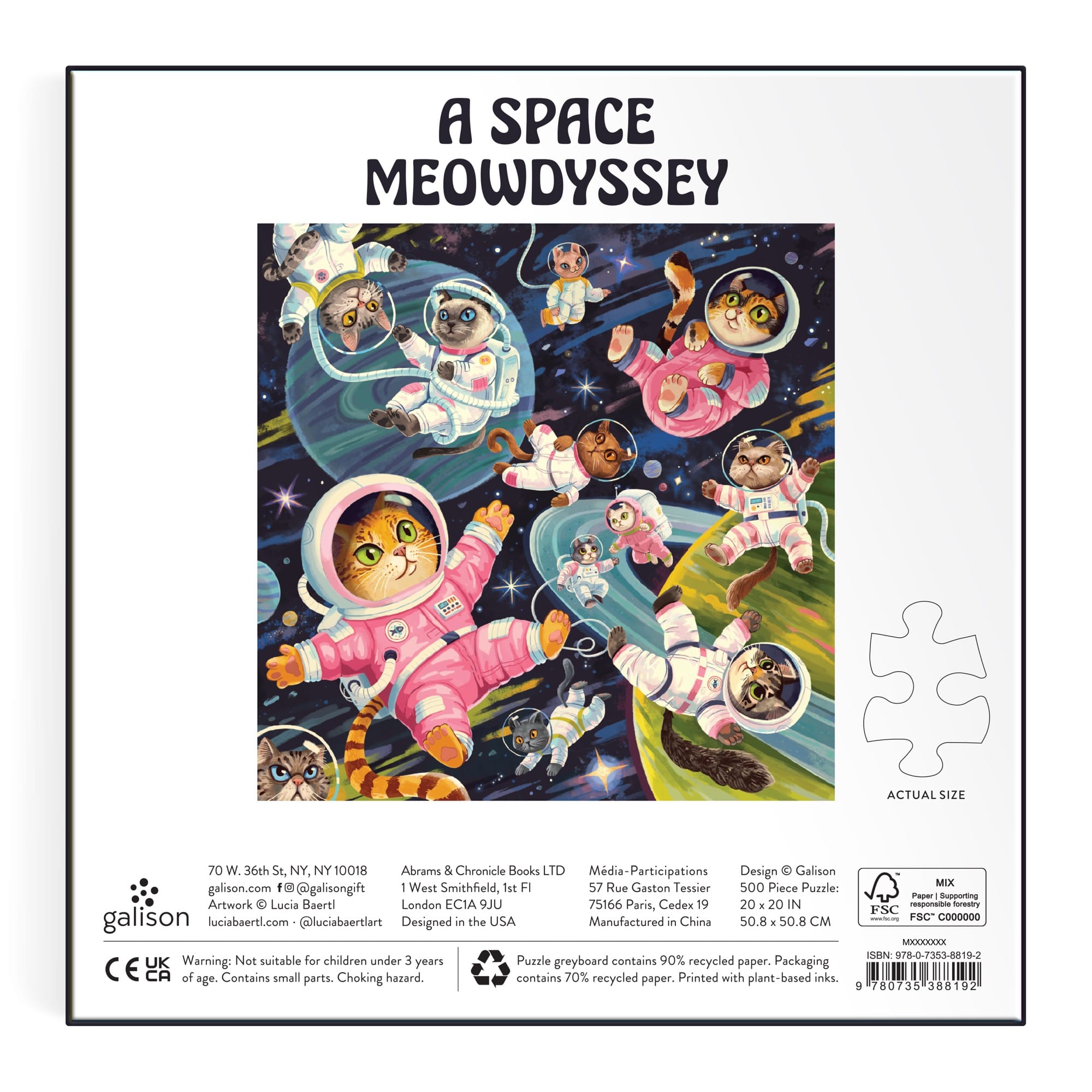 galison-a-space-meowdyssey-puzzle-500-teile-katzen-weltraum image 6