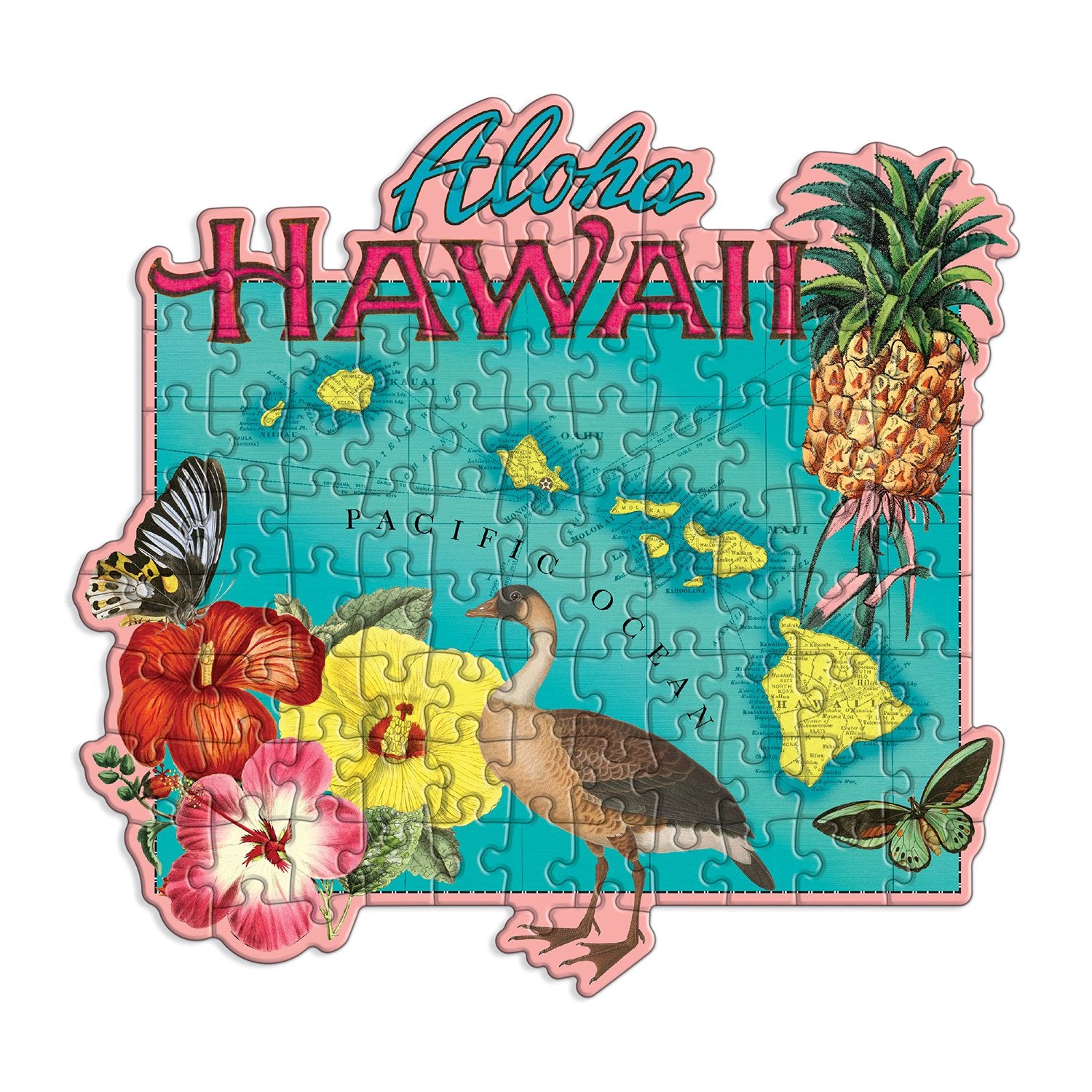 galison-jigsaw-hawaii-mini-shaped-puzzle-100-teile-aloha image 3