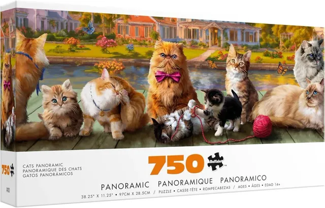 buffalo-games-cats-panoramic-750-teile-puzzle-katzen image 1