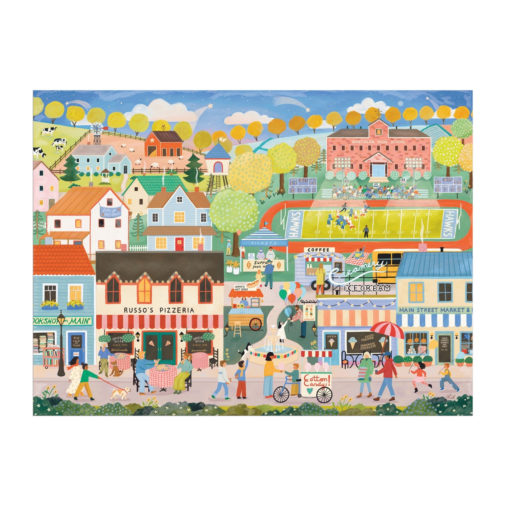 galison-hometown-cheer-1000-teile-puzzle-kleinstadt image 5