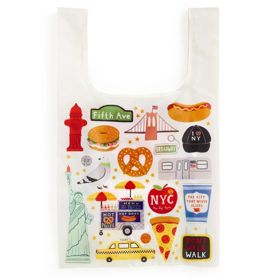 galison-the-big-apple-tote-bag-nylon-packbar-nyc image 1