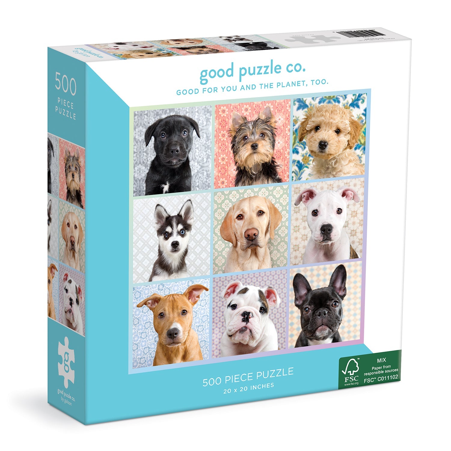 galison-good-puzzle-co-dog-portraits-500-teile-puzzle-hunde image 1