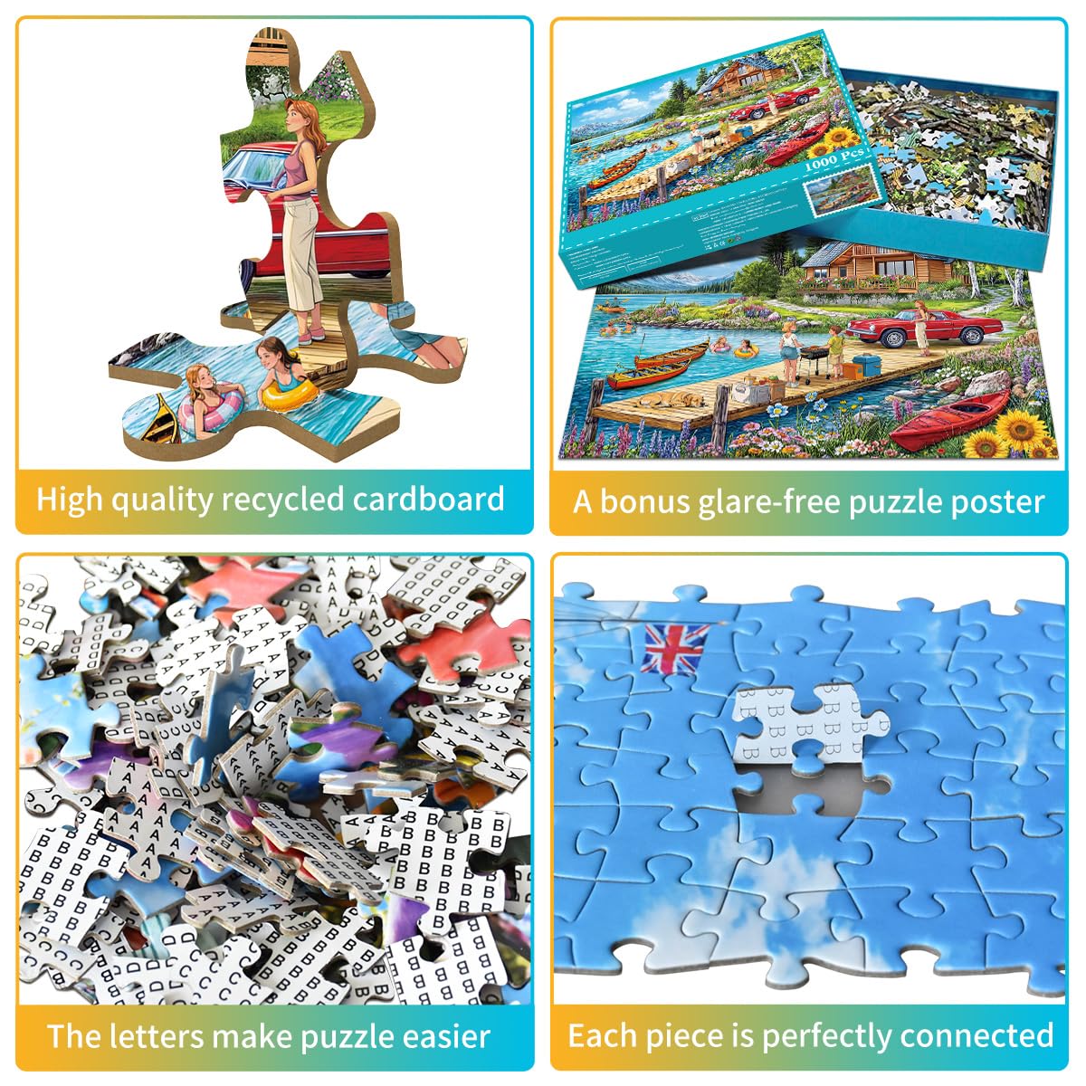 huadada-ferienhaus-puzzle-1000-teile-70x50-cm-mit-poster image 2