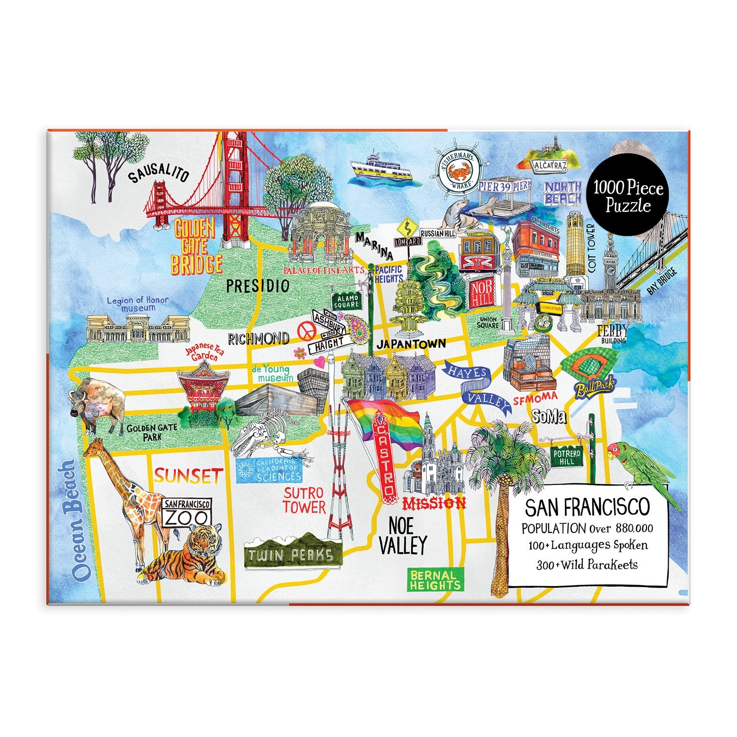 galison-san-francisco-1000-teile-puzzle-stadtplan-karte image 2