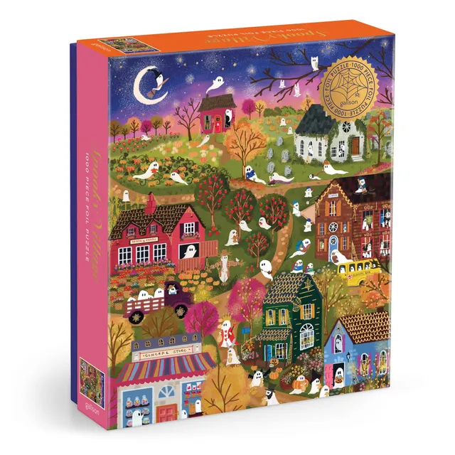 galison-joy-laforme-spooky-village-puzzle-1000-teile-foil-halloween image 1