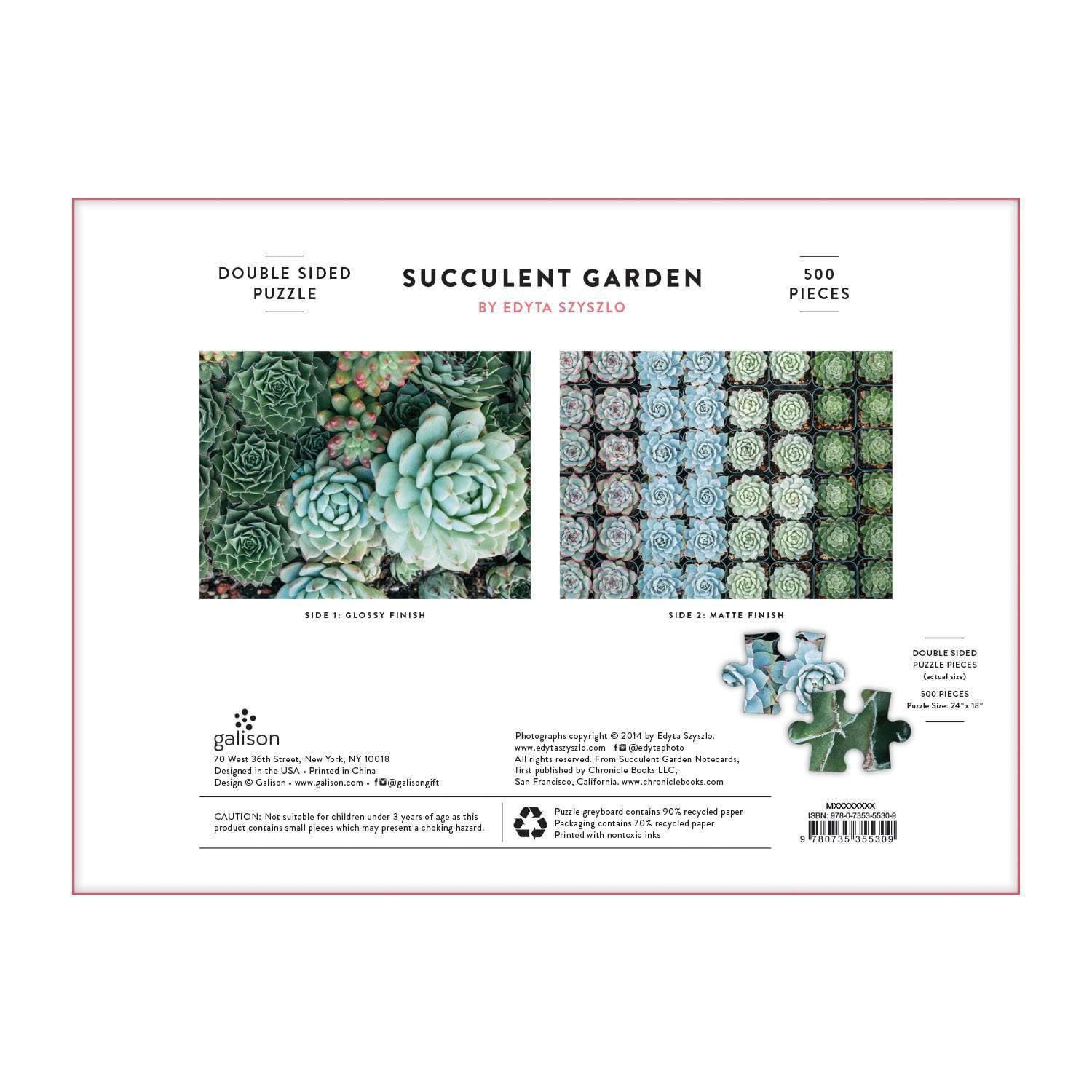 galison-succulent-garden-500-teile-puzzle-doppelseitig-sukkulenten image 5