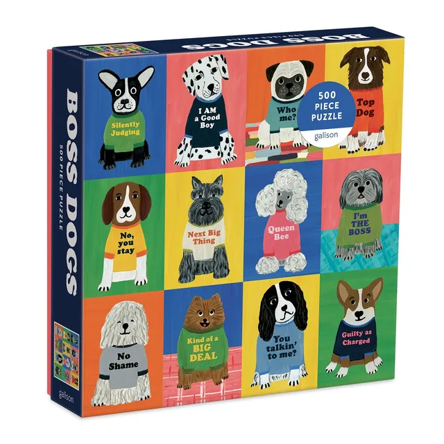 galison-boss-dogs-puzzle-500-teile-familienpuzzle-hunde image 1