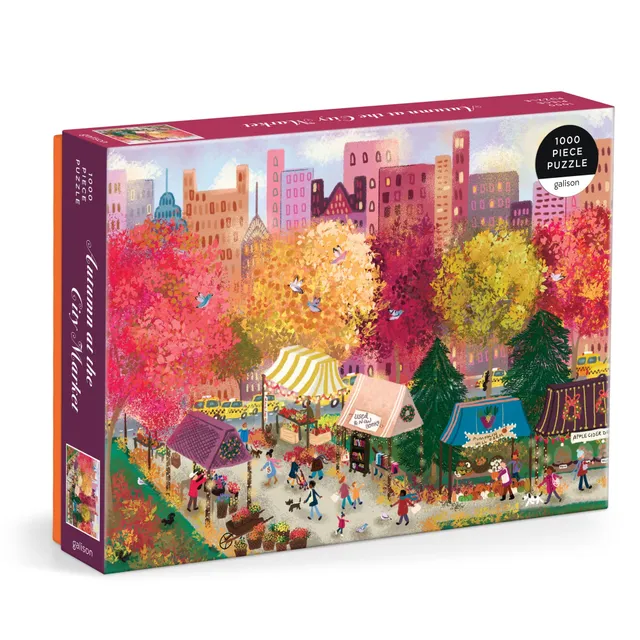 galison-autumn-city-market-puzzle-1000-teile-herbst image 1