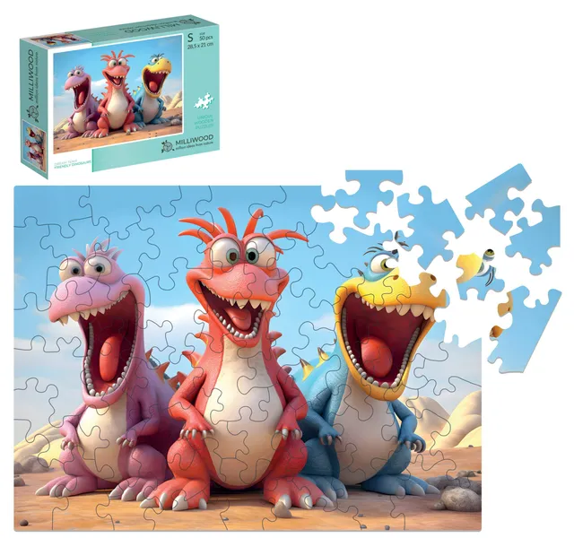 milliwood-dream-team-dinosaurier-holzpuzzle-50-teile-kinder-pastell image 1
