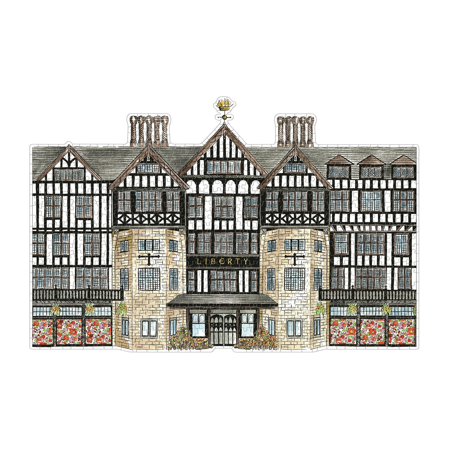 galison-liberty-london-tudor-building-puzzle-750-teile-doppelseitig image 3