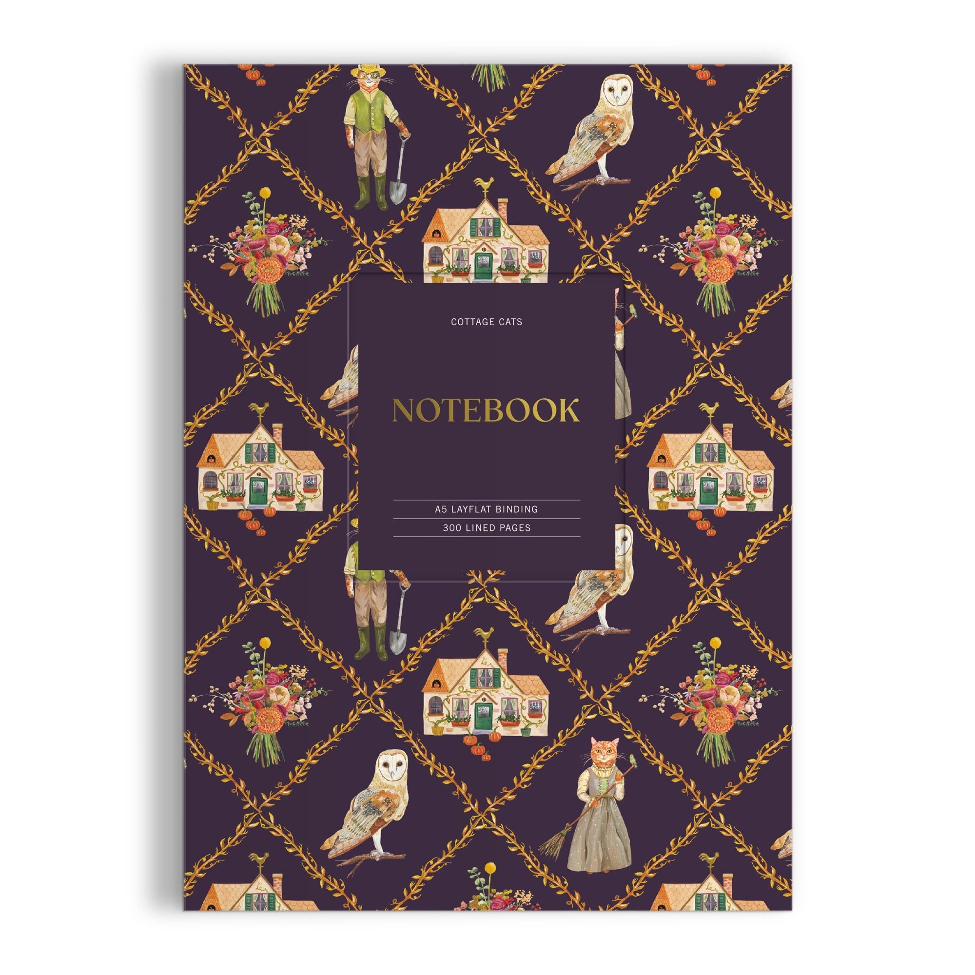 galison-cottage-cats-notizbuch-a5-katzen-liniert image 1