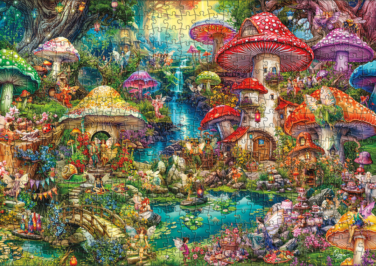 buffalo-games-merry-mushroom-village-picnic-500-teile-puzzle-feen image 4