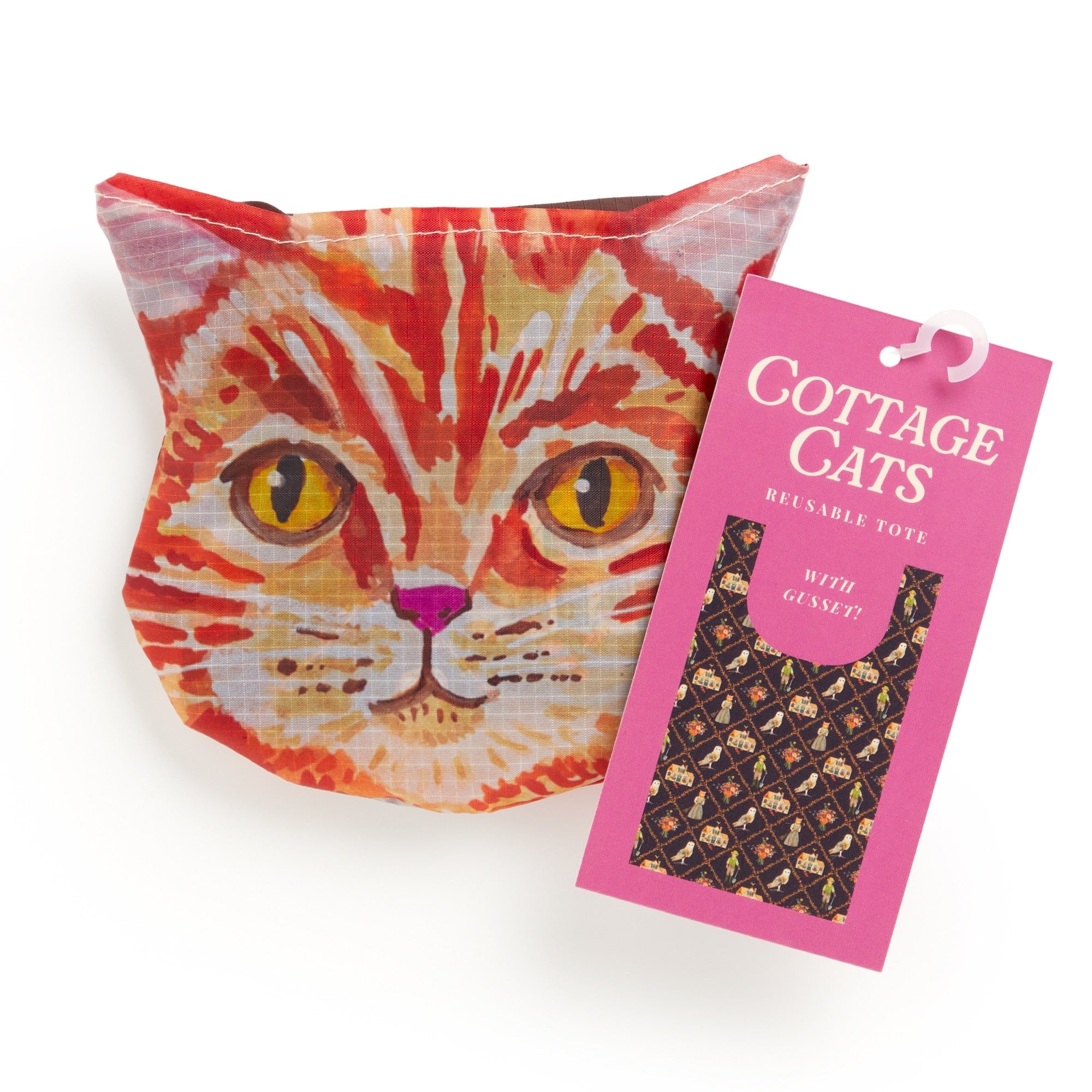 galison-cottage-cats-packable-nylon-tote-tasche-katzen-lila image 4