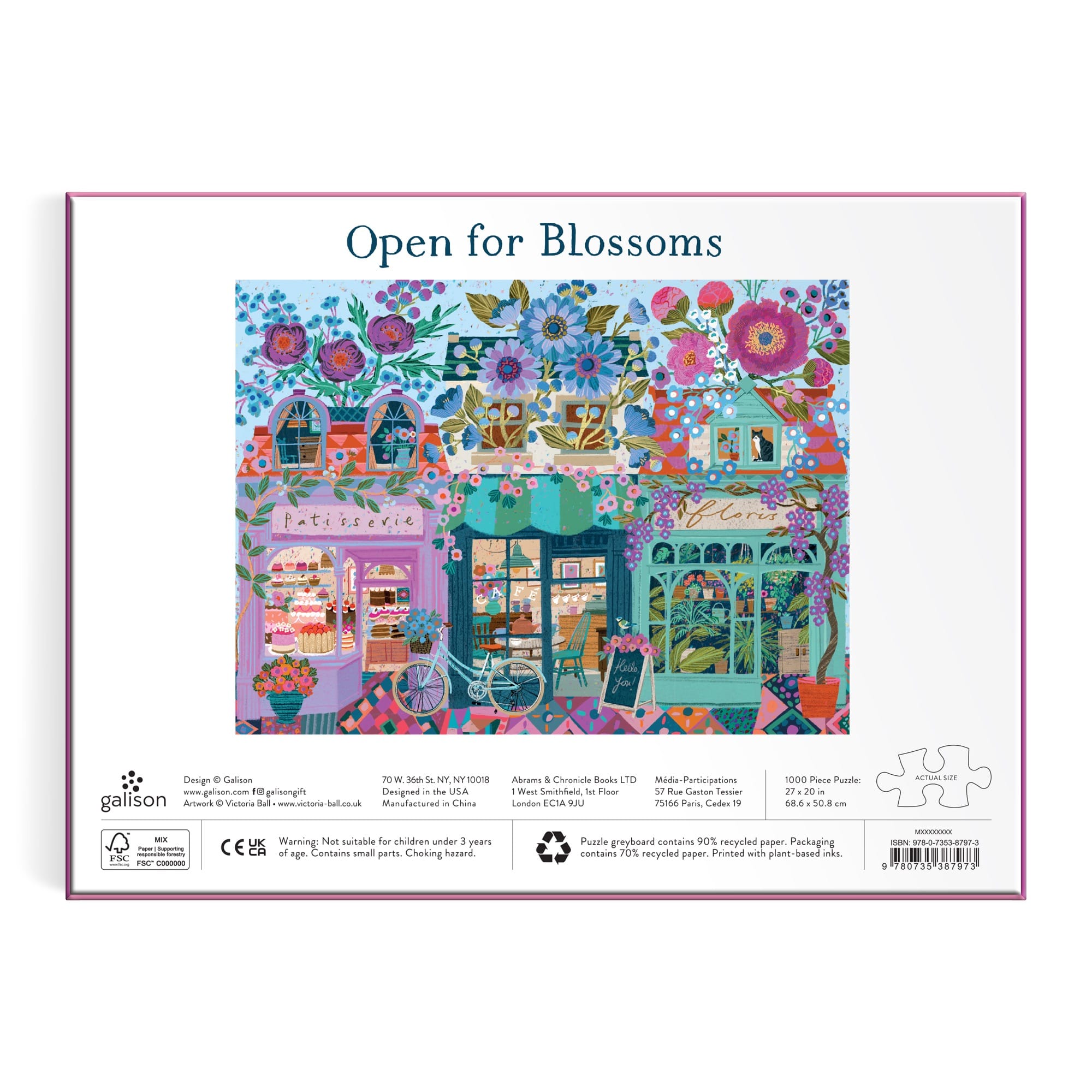 galison-victoria-ball-open-for-blossoms-1000-teile-blumenpuzzle image 6