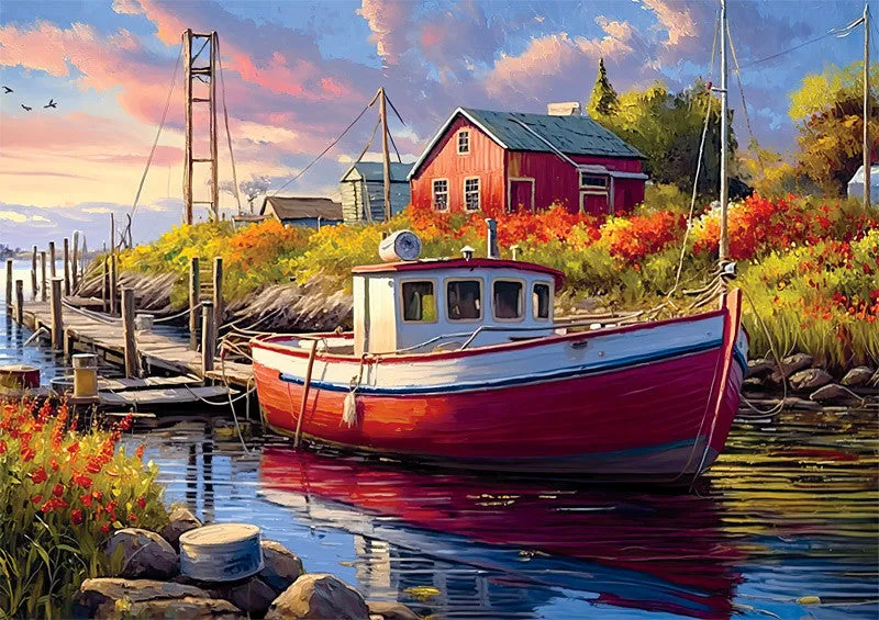 buffalo-games-americana-old-boathouse-puzzle-500-teile-bootshaus image 1