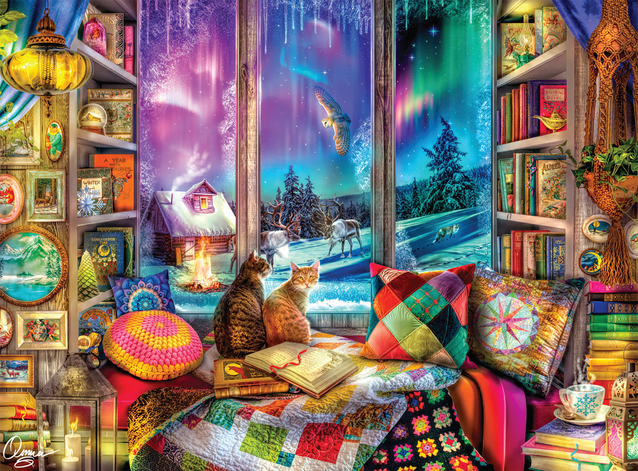 buffalo-games-reading-nook-1000-teile-puzzle-katzen image 1