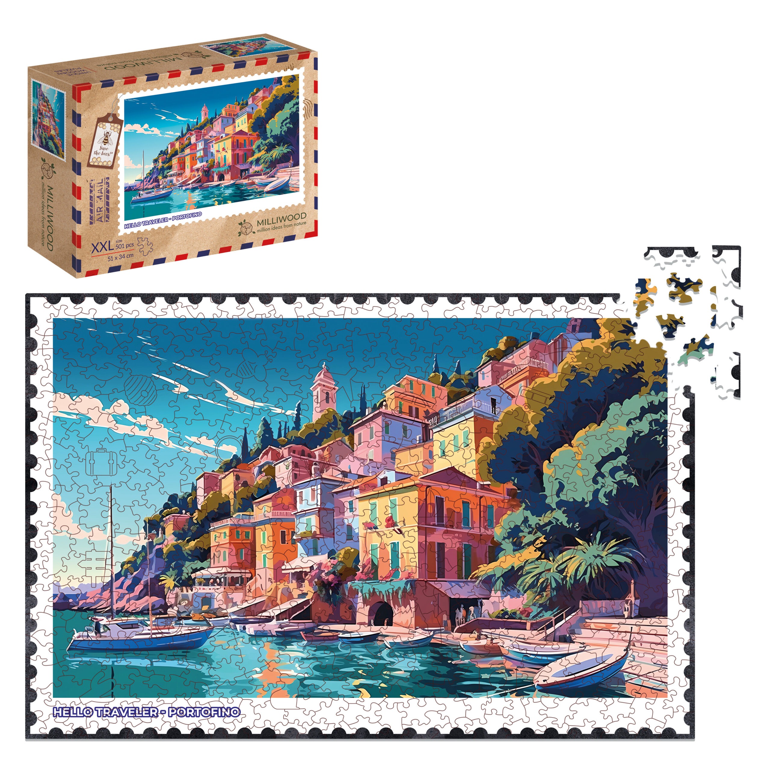 milliwood-hello-traveler-portofino-holzpuzzle-500-teile image 3