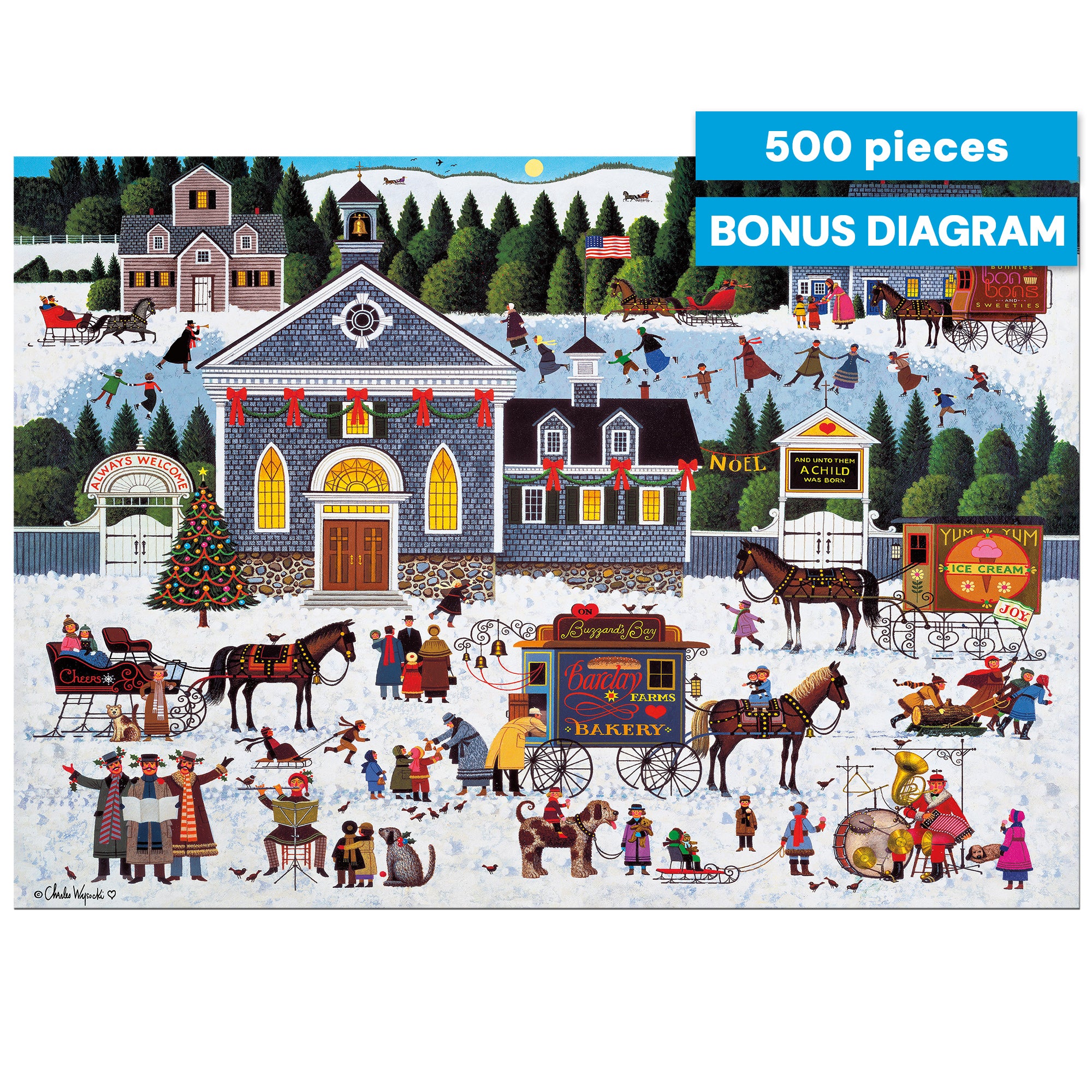 buffalo-games-wysocki-churchyard-christmas-puzzle-500-teile image 1