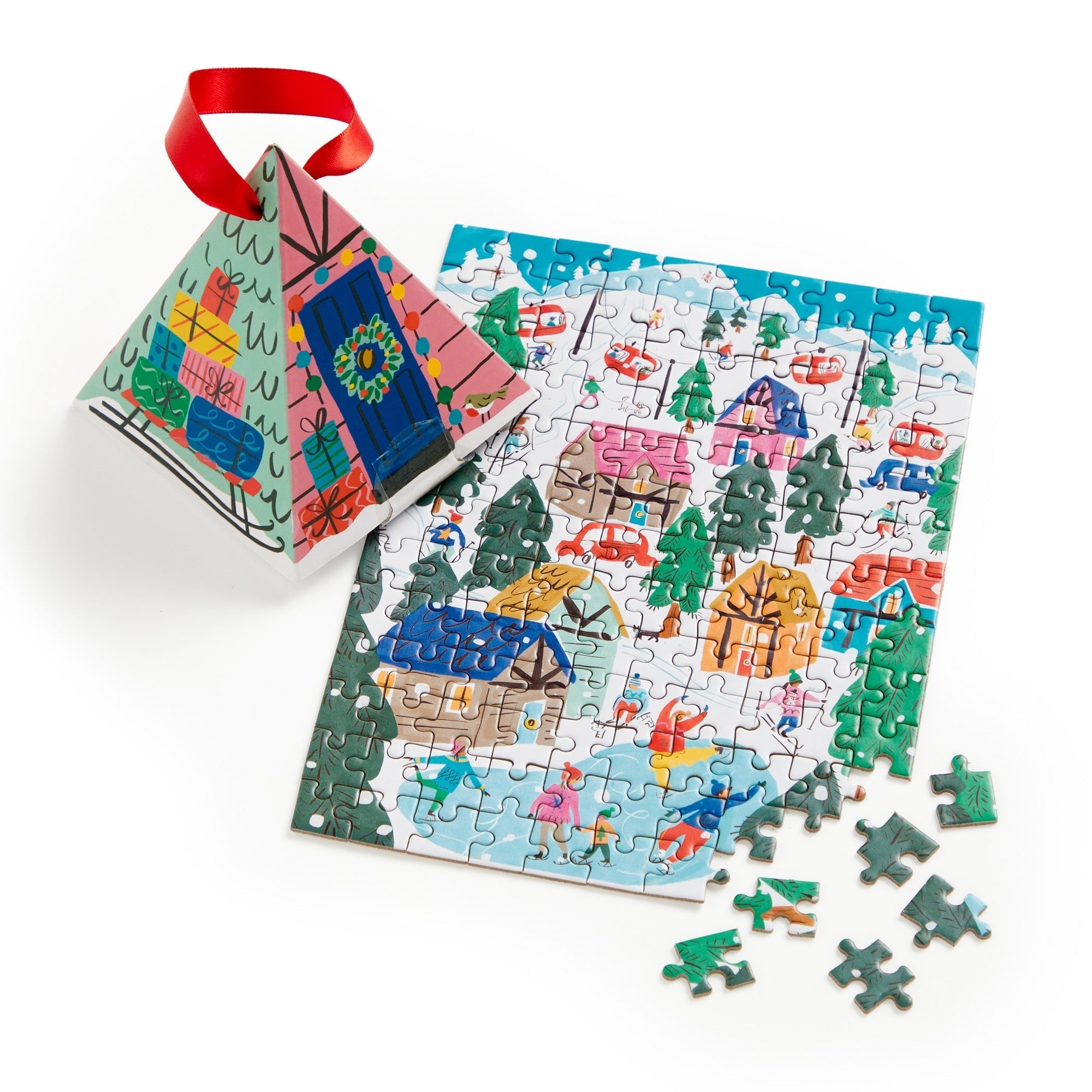 galison-alpine-cottage-130-teile-puzzle-ornament-weihnachten image 4