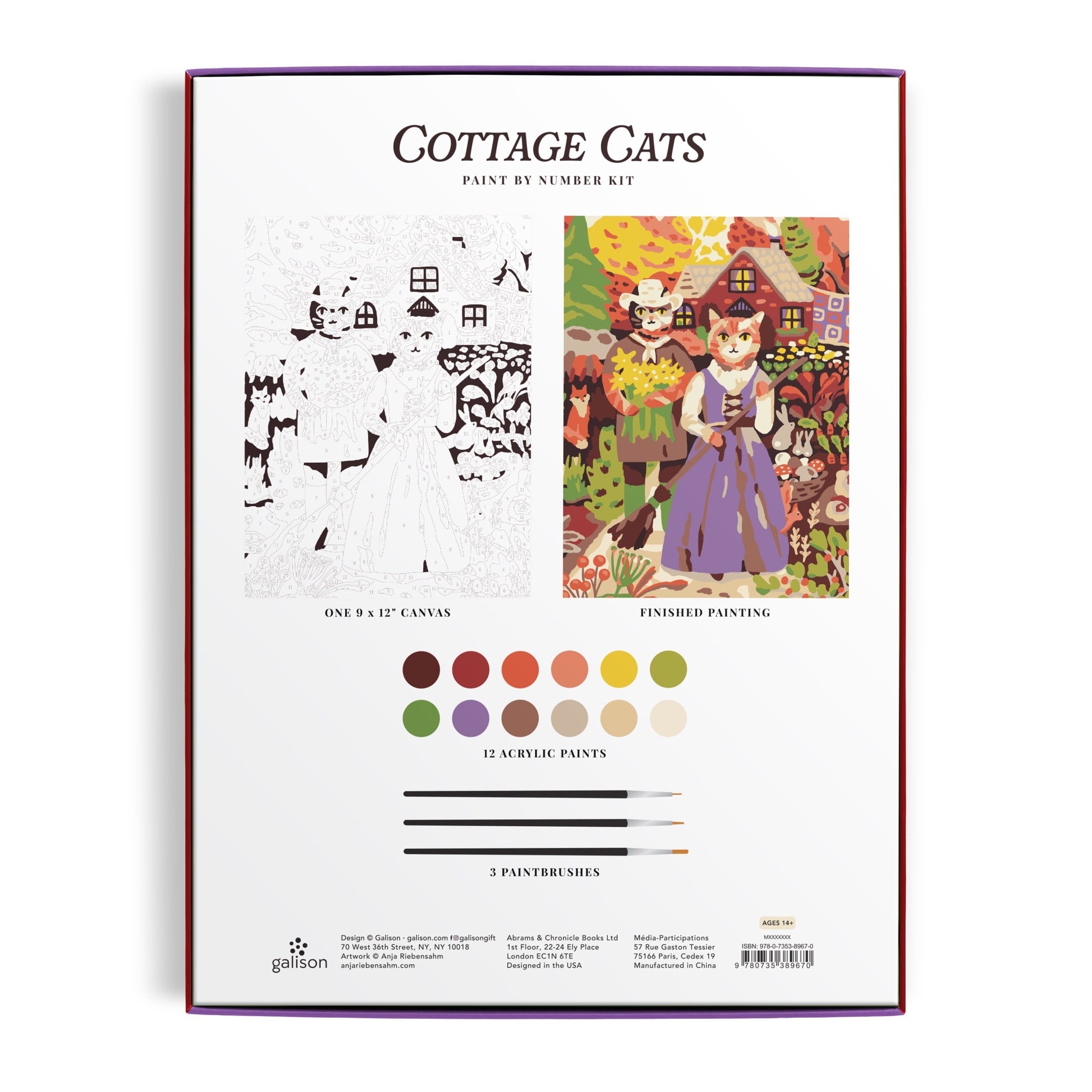 galison-cottage-cats-malen-nach-zahlen-set-23x30cm-katzen image 7