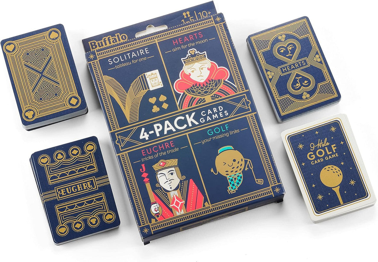 buffalo-games-4er-kartenspiel-set-euchre-hearts-solitaire-golf image 4