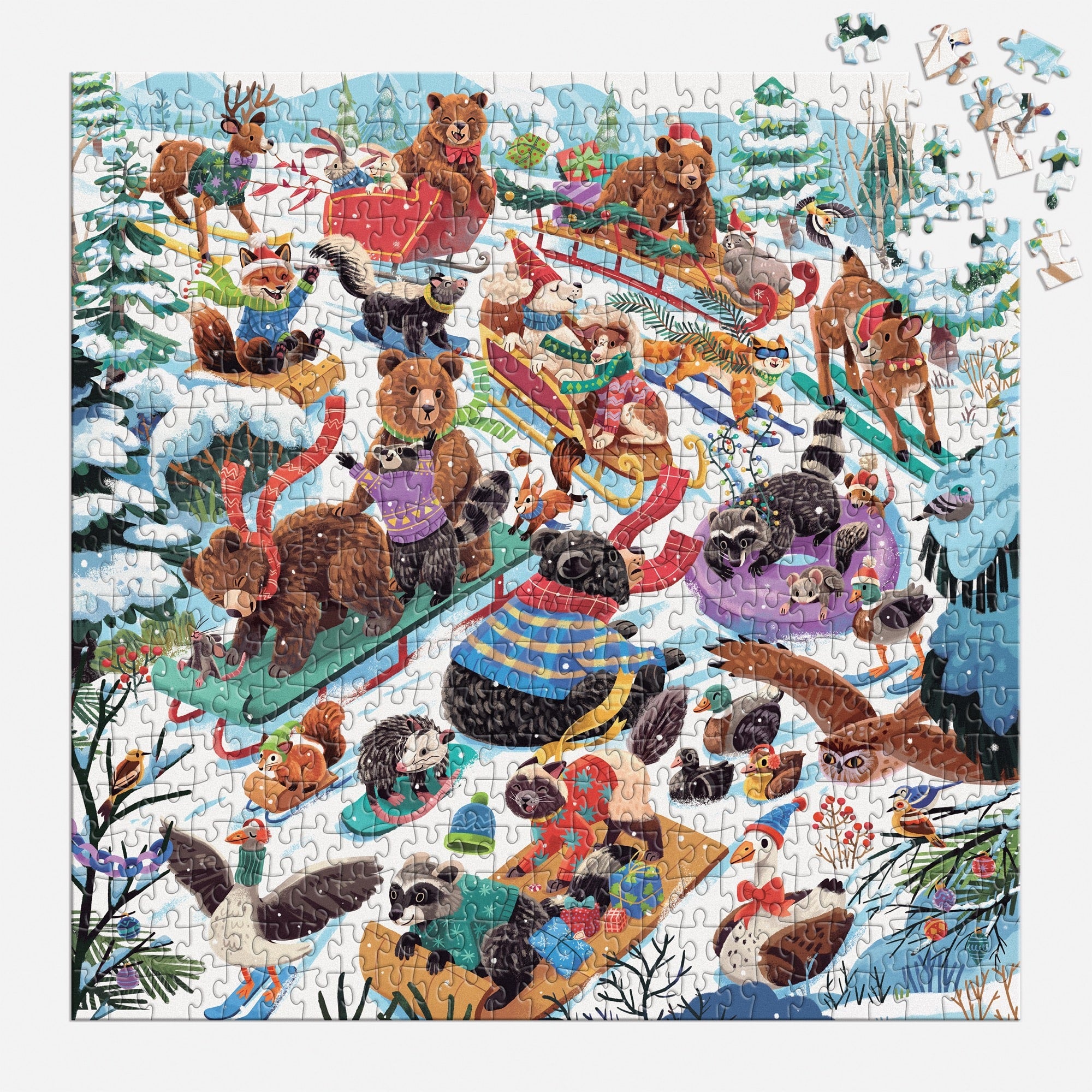 galison-dashing-all-the-way-500-teile-puzzle-winter image 4