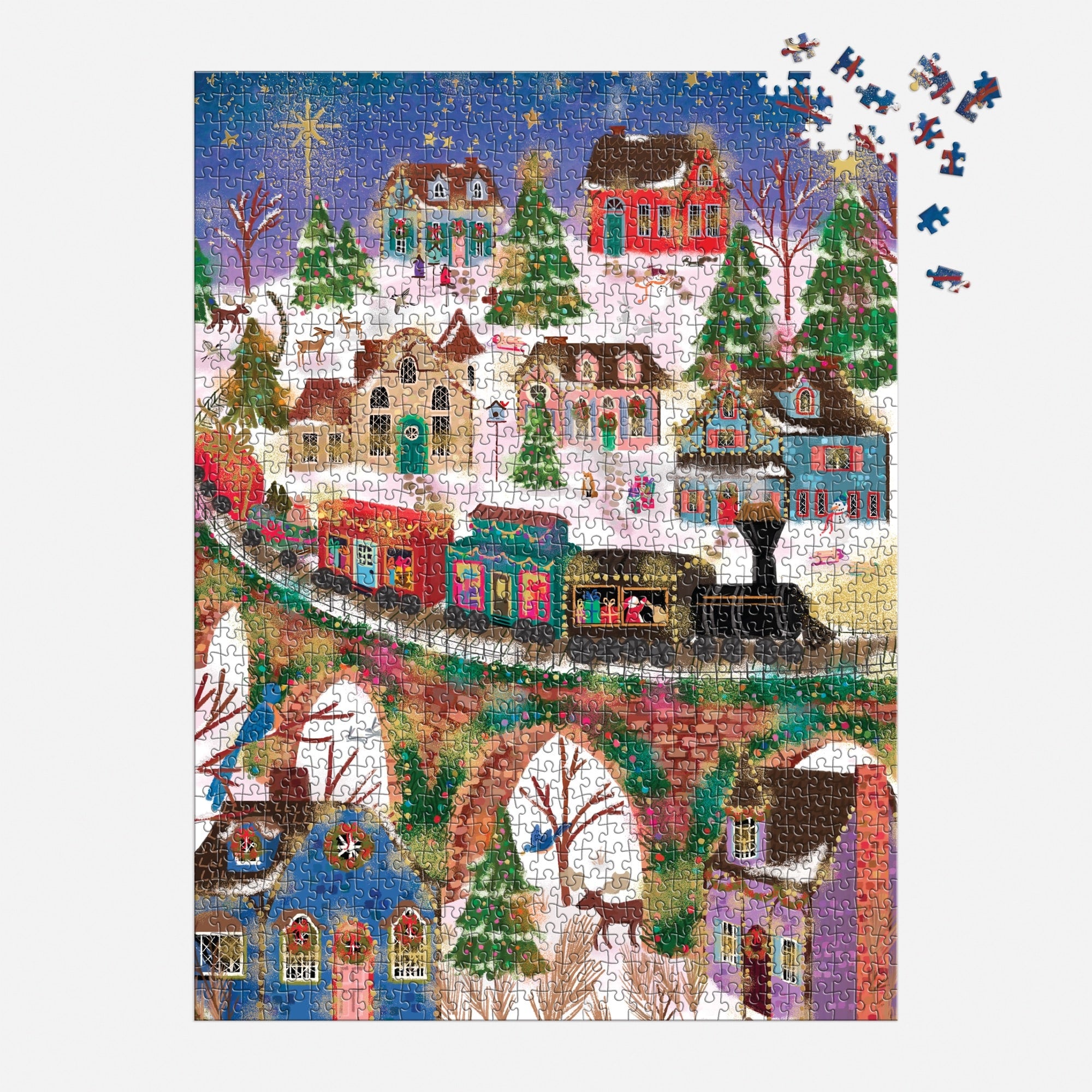galison-twinkletown-express-puzzle-1000-teile-goldfolie image 4