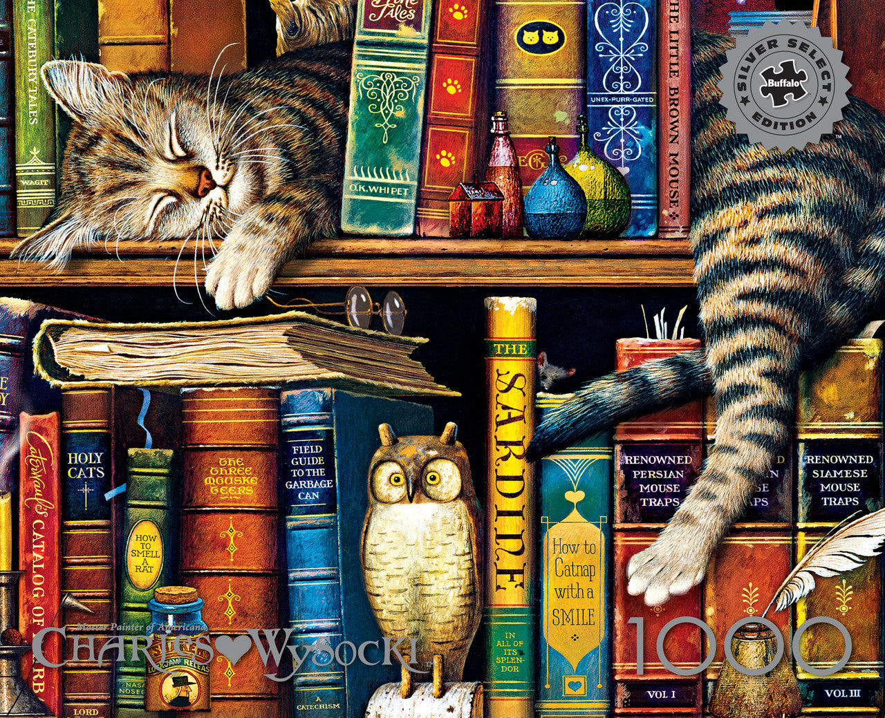 buffalo-games-wysocki-frederick-1000-teile-puzzle-katze-b-cher image 1